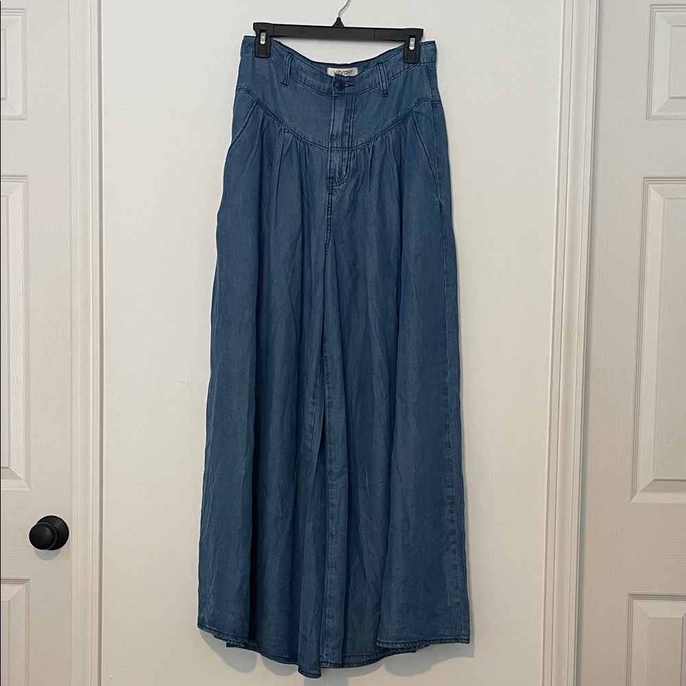 Vibrant m.i.u Wide Leg Chambray Pants size Large
